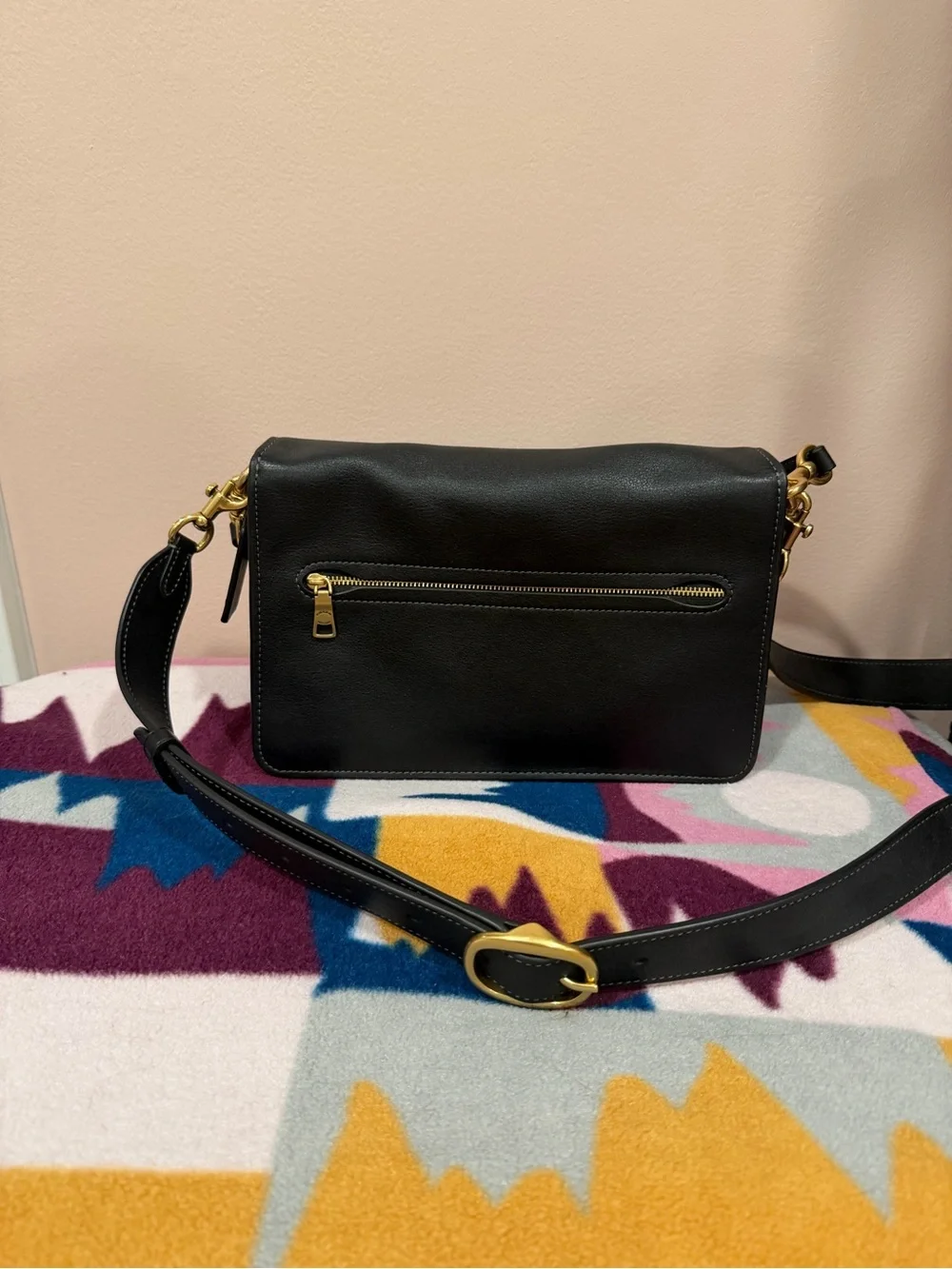 Coach Black Leather Shoulder Tabby Bag